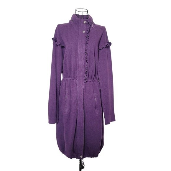 ESCADA SPORT Mock Neck Knee-Length jacket. Purple. Small - Picture 1 of 12